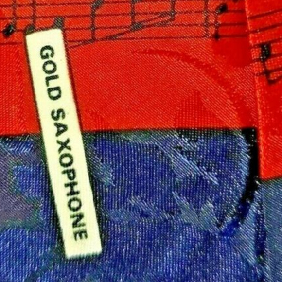 A Rogers Gold Saxophone Mens Dress Suit Neck Tie - Picture 4 of 7